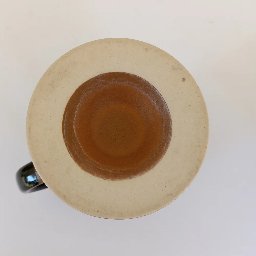 Vintage 70s Jonas Roberts Japan Stoneware Footed Mug
